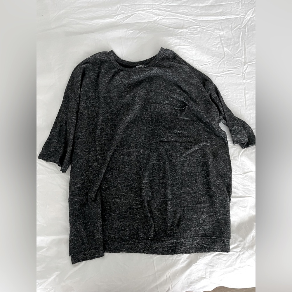 Dark Heather Grey, 3/4 Sleeve Sweater